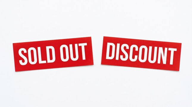 Vector Illustration of Sold Out and Discount Stamps for Retail Promotions