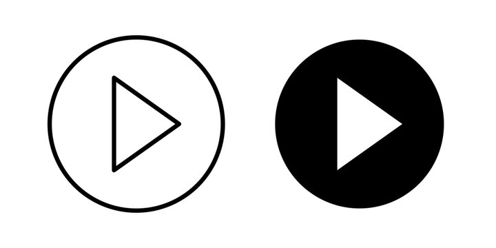 Play button icon simple drawings set. EPS10
