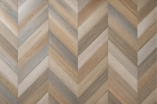 Wooden chevron parquet pattern displayed on flat flooring