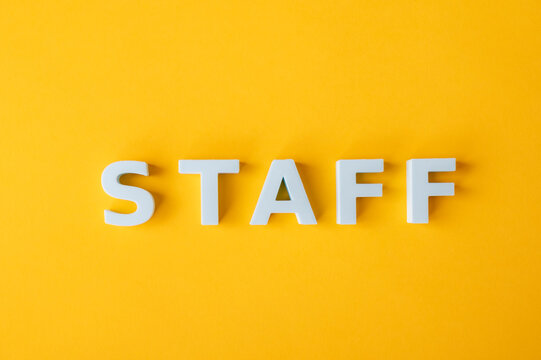 Staff, workforce and human resources concept with white 3D letters