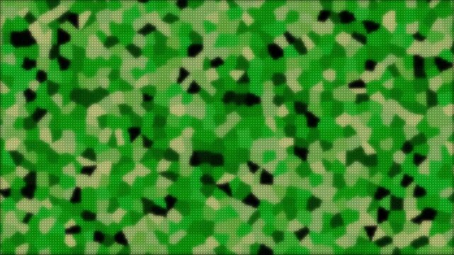 Abstract digital green army camo pixel dot texture. Modern camouflage geometric pattern background for military design, gaming and web.
