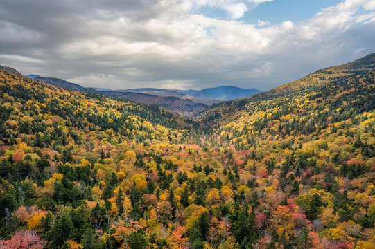 Kancamagus highway - Greeley Ponds scenic area in Autumn - New Hampshire	
