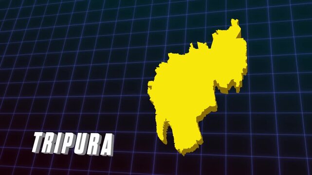 3D Animation Tripura Agartala State Documentary Infographic Style Futuristic Map 4K Animation