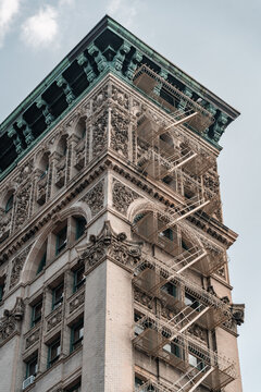 Street perspective of architecture in Tribeca Manhattan, New York City. SoHo, Chinatown, Financial District, Little Italy, Nolita