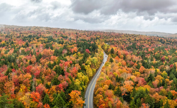 Autumn colors on the Kancamagus Highway - New England	