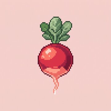 Pixel art red radish
