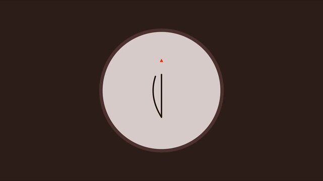 Minimalist abstract motion with rotating line and red dot on circular animation 4k background, motion animation