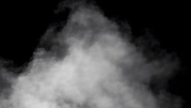 Black smoke swirling in dark background for Halloween horror and spooky effects