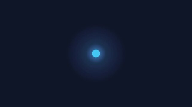 Minimalist blue glowing pulse animation on dark 4k background, for modern tech, interface