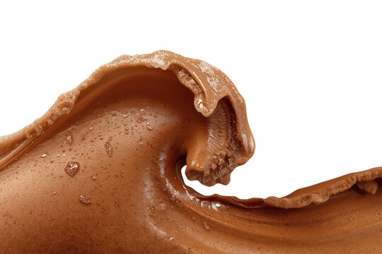 Smooth chocolate sauce wave with glossy surface