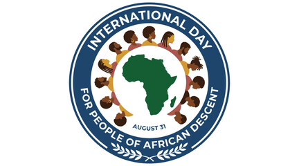 Fototapeta premium International day for people of African descent emblem vector illustration on white background