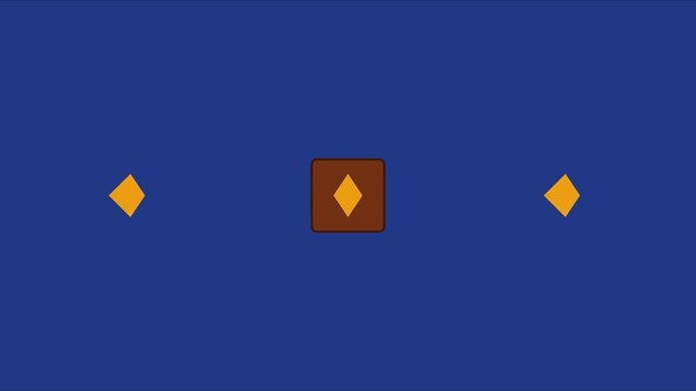 Minimalist motion animation 4k background, with floating geometric, diamond shapes and, square frame on blue