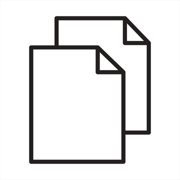 Two overlapping sheets of paper documents outline icon with document duplicate multiple business administration