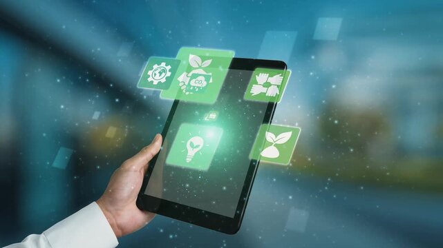ESG icons show environmental impact, social responsibility, and corporate governance. ESG drives sustainability, ESG investment, ESG reporting, and business growth. Gist