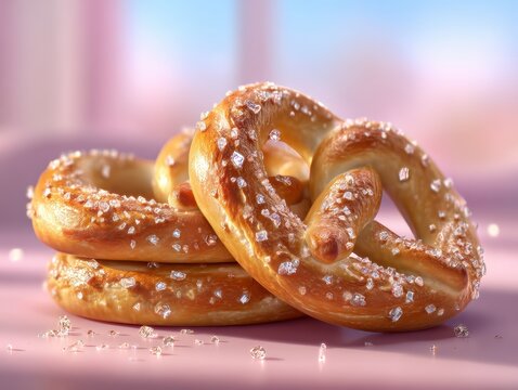 Salted pretzel trio  perfect for snack and food banners