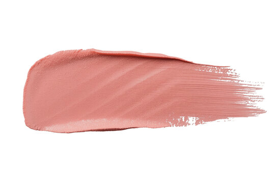Soft dusty pink cosmetic smear with brushed texture