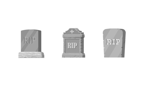 Three Gravestones With RIP Engraved