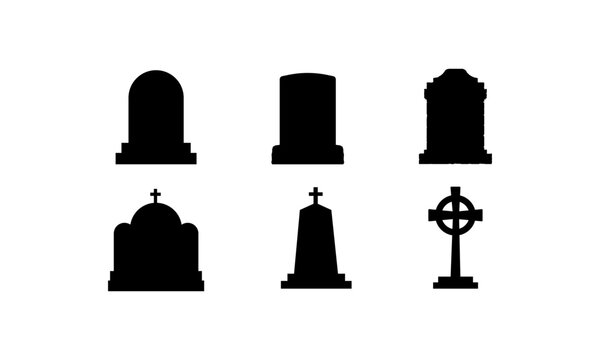 Cemetery Gravestone Silhouettes
