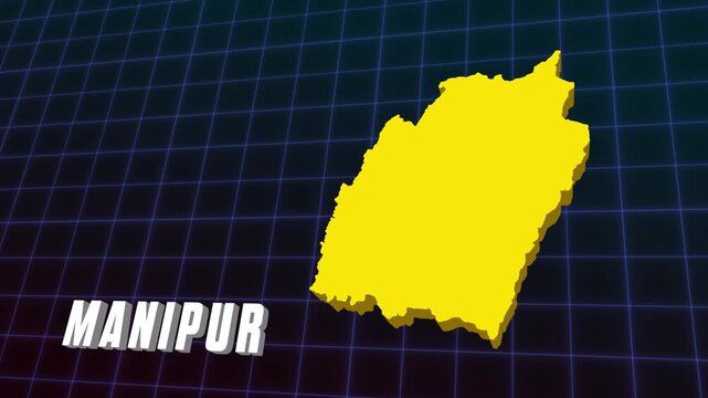 3D Animation Manipur Imphal State Documentary Infographic Style Futuristic Map 4K Animation	
