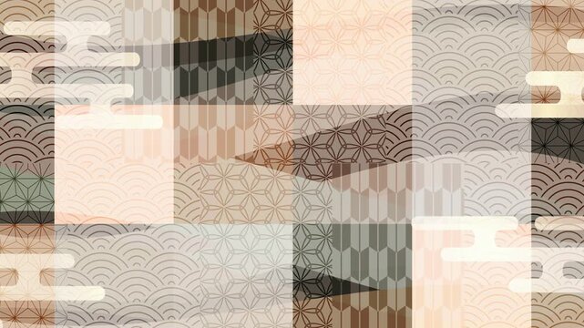 Traditional Japanese Patterned Mosaic Design 4K