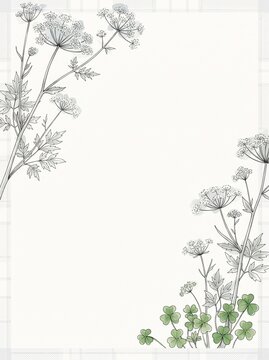 Wild Angelica Botanical Wedding Stationery Background