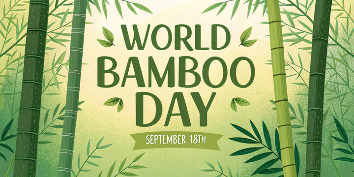 World Bamboo Day Poster with Bamboo Forest and Sustainable Nature Theme