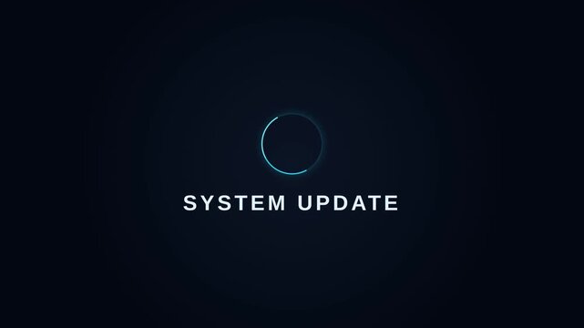 Motion of System Update Loading Screen in Digital Environment for Technology and Software Enhancement.
