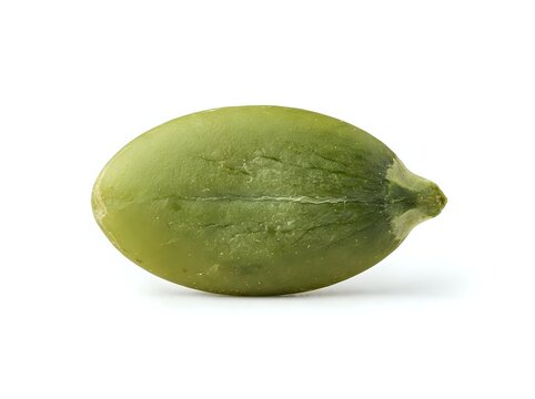Whole fresh green carambola fruit with textured skin and pointed end
