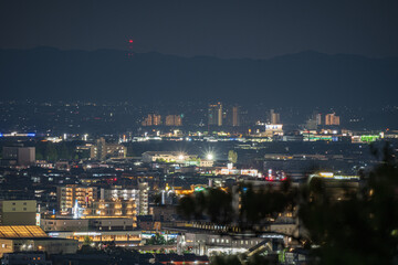 Fototapeta premium 日本の岡山県岡山市のとても美しい都市夜景
