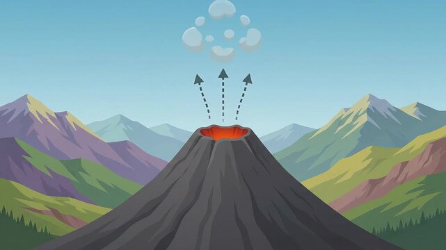 Volcano erupts, spewing fire and smoke into the sky