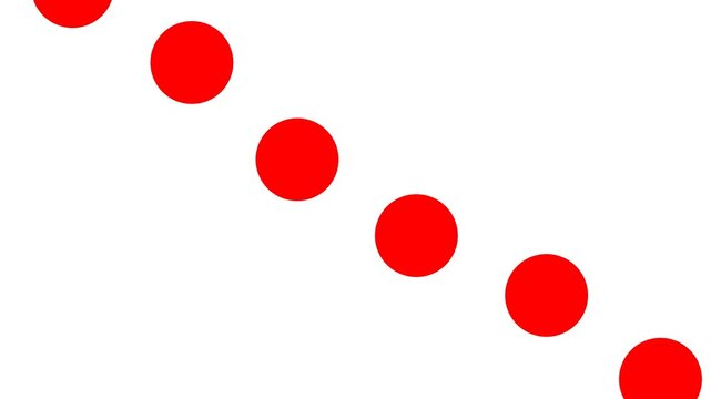 Minimalist abstract design with diagonal red circles on white background