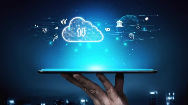 Cloud computing, cloud strategy, and cloud technology transforming digital infrastructure with scalable services, secure data storage, and cloud-based digital business solutions. Muxer