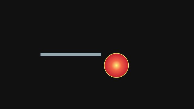 Red sphere bouncing on horizontal line minimalist motion animation 4k bouncing ball geometric