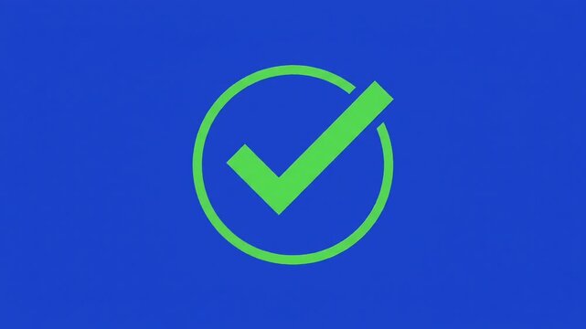 3D green check mark icon animated on blue gradient background