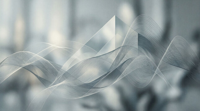 Waves and lines move across the space, creating a flow of shapes that blend softly. The arrangement forms a calm visual pattern that fills the area.