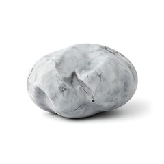Fototapeta premium Smooth white marble pebble with natural gray veining