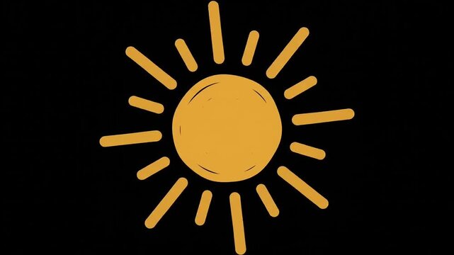 Golden 3D sun icon radiating rays on dark reflective surface