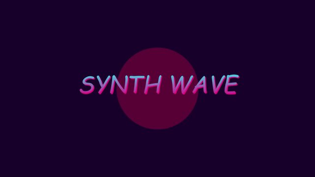 Synth wave neon text animation: retro 80s style motion 4k background, eighties