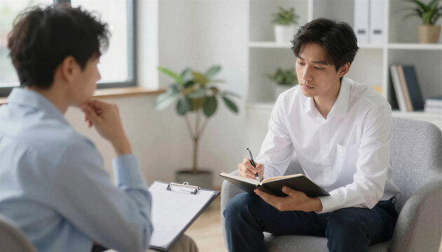 Therapist Session with Thoughtful Client