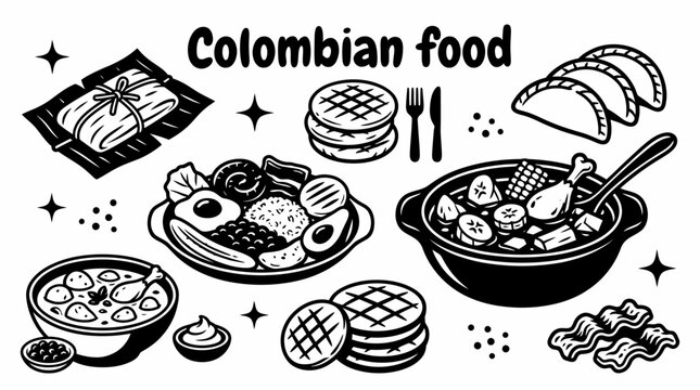 Colombian foods featuring arepas bandeja paisa empanadas sancocho ajiaco tamales patacones and traditional dishes cuisine restaurants food menus culinary tourism street food culture festivals