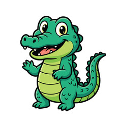 Fototapeta premium cute cartoon crocodile vector illustration 