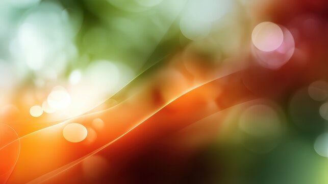 Abstract soft background with warm and cool tones blending seamlessly in a smooth gradient featuring light reflections and subtle curved lines in bokeh style
