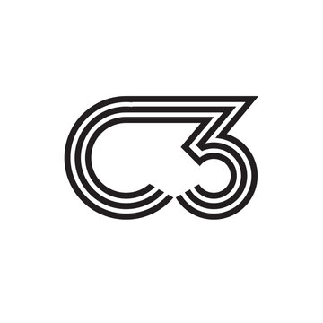 letter C3 monogram logo three line