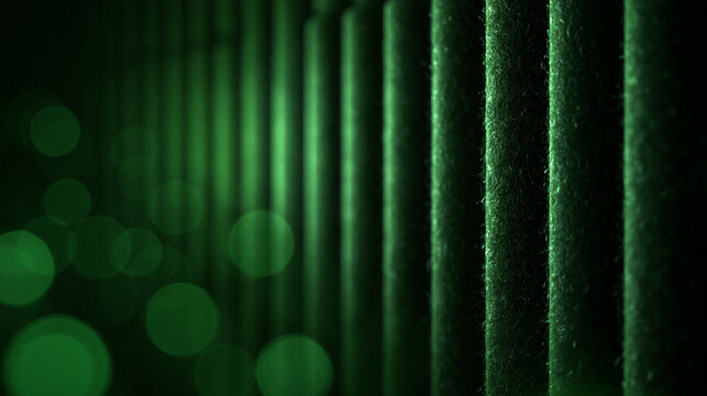 Abstract Green Vertical Stripes Background with Bokeh