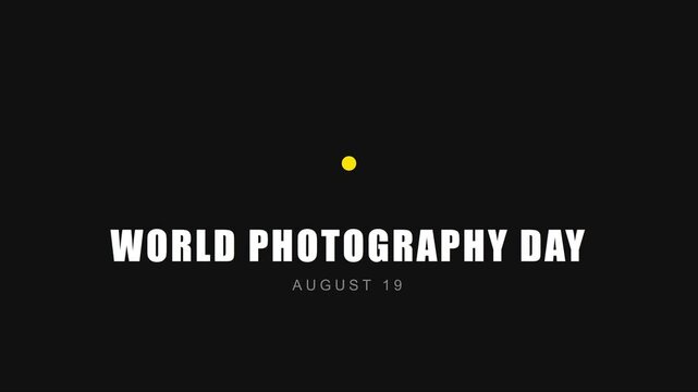 Day august 19 minimalist motion title animation 4k camera motion animation