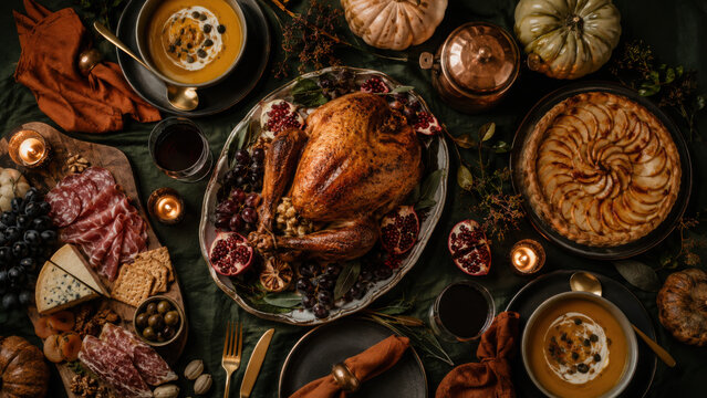 Table set for Thanksgiving day party