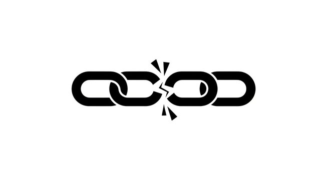 Broken Chain Link Symbol Representing Disconnection and Failure 3.