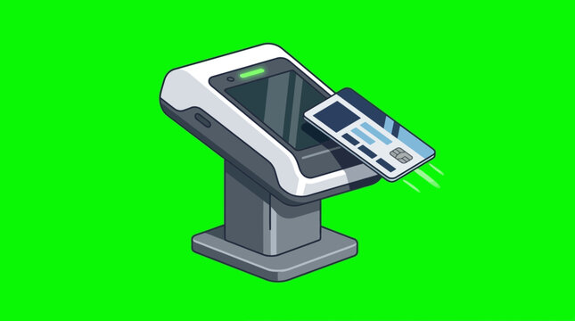 Contactless payment terminal with a wireless credit card