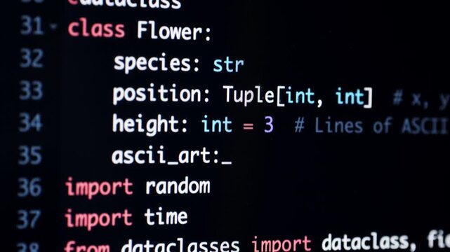 Developer software programming python code with chat bot AI. HTML code on lcd screen. Developer working on source codes on computer at office. Modern technologies, web design. Python programming