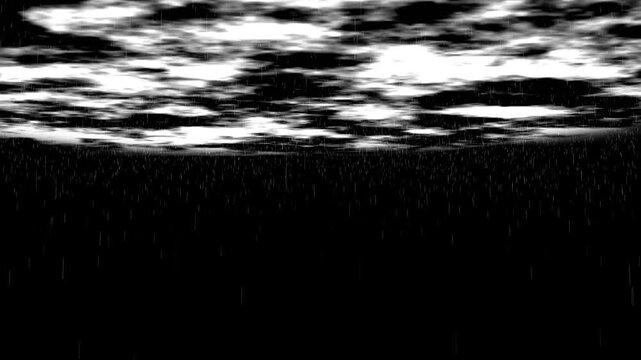 Energy flash shiny shape blast effects, realistic lightning strike packs motion, lightning flashes with rain and clouds animation. cartoon explosion blue electrical storm over black background. 4k